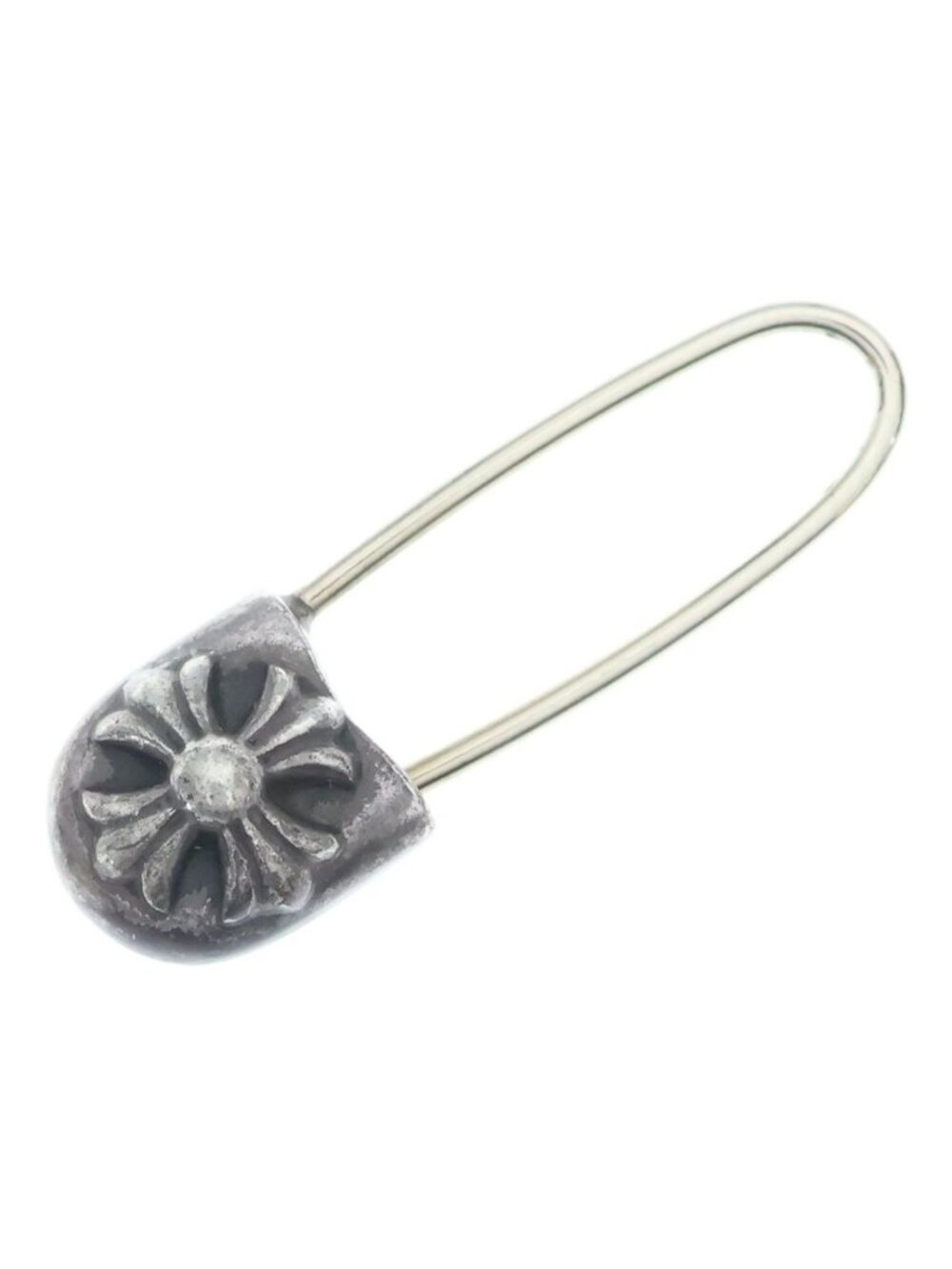 Chrome Hearts ER Safety Pin Silver Earrings
